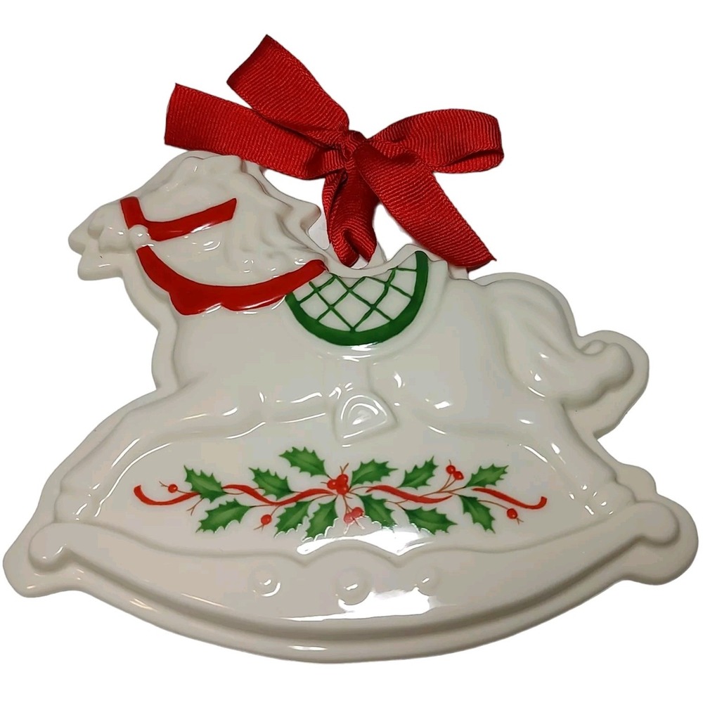 Lenox Holiday Rocking Horse Cookie Press Mold or Christmas Ornaments Packaging‎